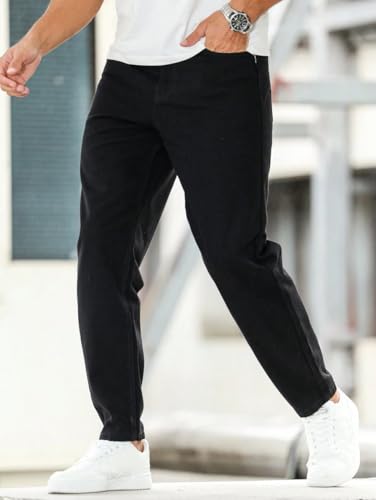 Image of Men's Slim Relaxed Fit Mid Rise Tapered Fit Non-Stretch Denim Jeans | Cotton Blend Casual 5 Pocket Denim Jeans for Men