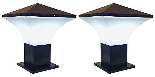 Image of Keypkus Black Metal Outdoor Gate Light for Pillar, Waterproof Modern Boundary Wall Lamp with B22 Holder, (Bulb not Included) Decorative Entrance Light for Home & Garden, Pack of 2