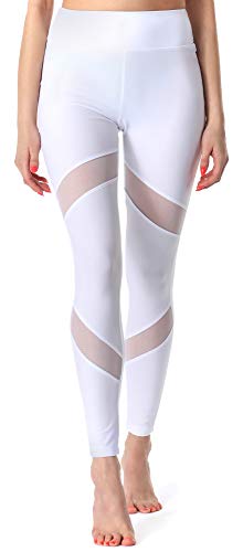 Merry Style Leggings Lunghi Pantaloni Donna MS10-233 (Bianco, S)