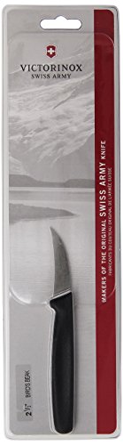 Victorinox Faca para descascar bico pássaro de 6,35 cm, cabo de polipropileno preto -