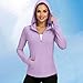 Women UPF50+ Long Sleeve Shirt Quarter Zip UV Protection Lightweight Sun Hoodie Hiking Workout Tops Quick Dry Outdoor Purple