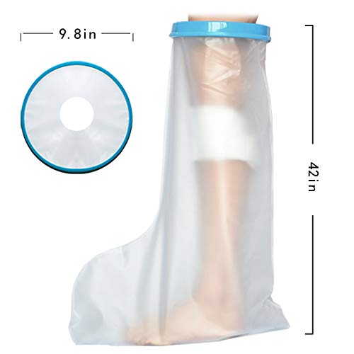 Leg Waterproof cast Cover, Adult Transparent Waterproof Leg/Foot Protector for Shower, 42 inches, Adult Long Legs