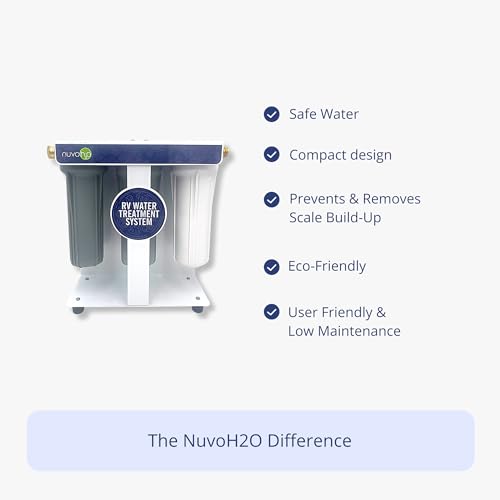 Image of NuvoH2O RV Water Treatment System - Citrus-Based, Salt-Free Water Softener & Filtration - Removes Scale Buildup, Filters Sediment, Chlorine, Iron & Heavy Metals - Compact, 5000-Gallon Capacity