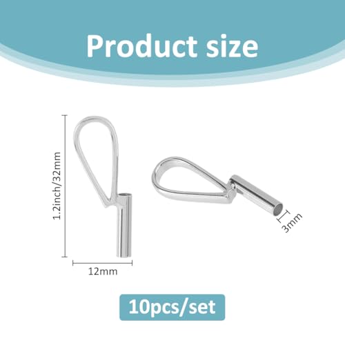 Image of SUPERFINDINGS 10Pcs Vertical Pin to Pendant Brooch Pendant Converters Silver Alloy Brooch Pin to Necklace Keychain Converters Tube Design with Bail Convert for Necklace Keychain Hair Rope