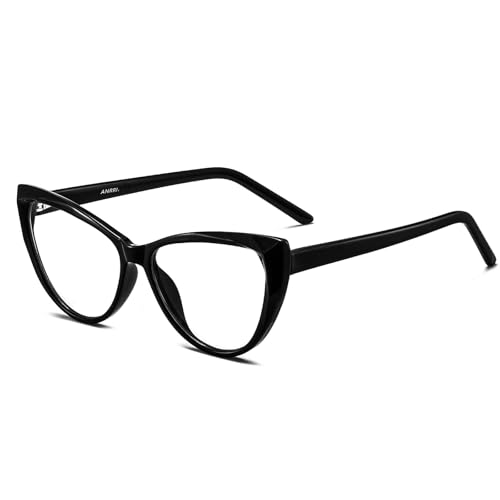 ANRRI 2003-C1 Vintage Katzenaugen Blaulichtfilter Brille Schwarz