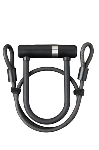 AXA Newton Mini Pro Bügelschloss mit Schlaufenkabel – Kabellänge 100 cm – Sicherheitsstufe 15 – Hohe Sicherheit