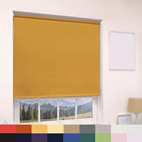 Blackout Fabric Premium Roller Blinds Metal Bracket Fittings Shades UV Protection Thermal Properties Home Office Bedroom Kids Room Child Safe Easy Fit / Dark Grey / 120cm Width x 210cm Drop