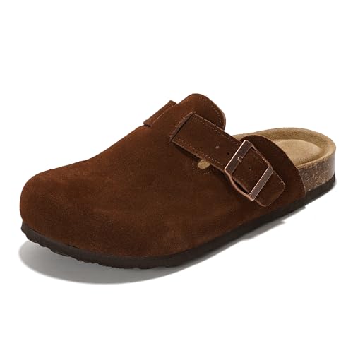 Image of Project Cloud 100% Genuine Leather Footbed Clogs for Women - Memory Foam Arch Support Slippers for Women - Trendy Slip-ons Women's Mules & Clogs Sandals