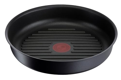 Tefal Ingenio Poêle grill 26 cm, Induction, Revêtement antiadhésif, Fonte d'aluminium, Empilable, Compatible lave-vaisselle, Eco Resist L8584004