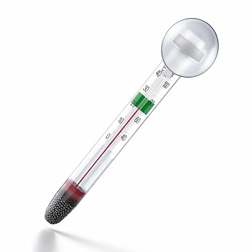 Thermomètre Aquarium en Verre avec Ventouse – Analogique Précis 0–40°C – Sans Mercure – Température Eau Douce et Eau de Mer – Accessoire Aquarium