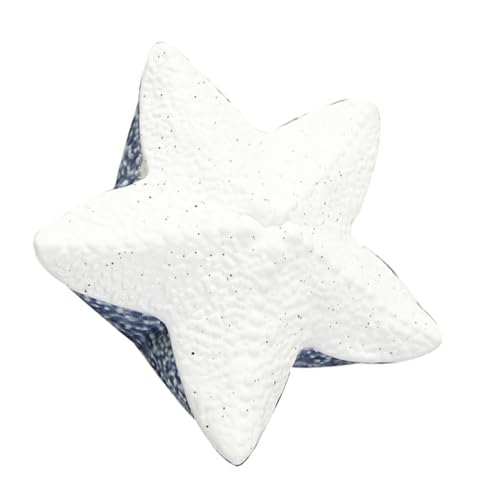 POPETPOP Joyero de Cerámica con Tapa Estilo Océano, Caja de Almacenamiento Pequeña de Color Claro para Pulseras y Anillos, Porta Artículos Varios para Hogar y Organización de Joyas