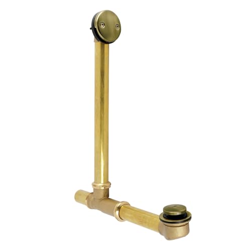 Kingston Brass DTT2160MB Badewannen-Ablauf- und Überlauf-Ablaufgarnitur, 40,6 cm, 50,8 cm ~ 45,7 cm 20-5/8"~18-1/16" (L) x 3-3/16" (W) x 12" ~ 11-1/8" (H) Vintage Brass