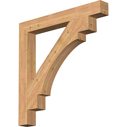 Ekena Millwork BKT06X48X48MRC05SWR Merced Block Bracket, 48" D x 48" H Rustic Wood, 5 1/2"W Western Red Cedar (Smooth)