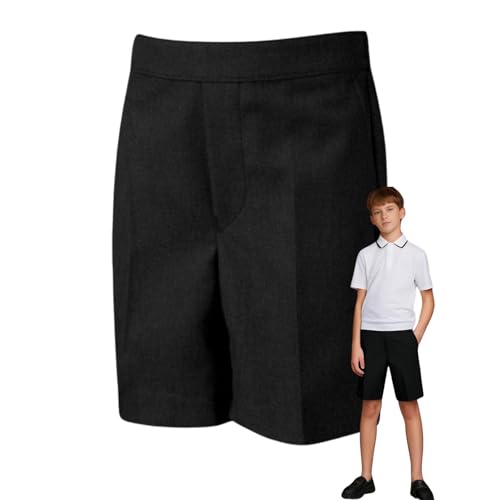Pantalones cortos escolares para niños de uniforme negro con bolsillos