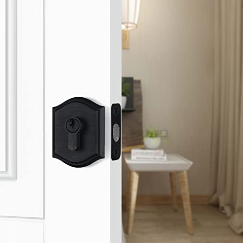 Clctk Single Cylinder Deadbolt Keyed 1 Side, Oil Rubbed Bronze Finish #TOP2