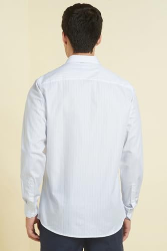 Image of Allen Solly Men's Striped Cotton Blend Formal Shirt | Classic Fit | Crisp Tailored Look | Office, Business & Workwear