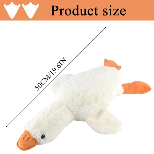 PcvGef Gans Kuscheltier, Weiches Gans Plüschtier, Gewichtskuscheltier, 50cm Groß, Ente Kuscheltier, Ideal Als Schlafbegleiter Und Dekoration