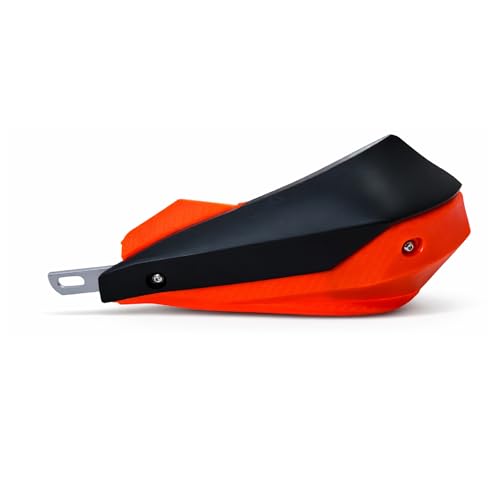 Image of Universal Motorcycle Hand Guard Wind Protector | Durable ABS Handguards for All Bikes Model (Black /Orange)