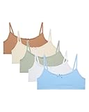 Sweet & Sassy Girls Training Bra - 5 Pack Crop Cotton Bras - Cami Training Bras for Girls (Sizes: S-L), Size Small, Fashions