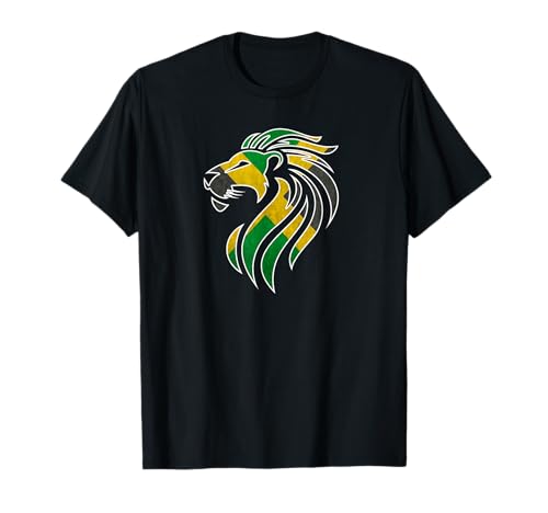 Jamaica Flagge, Lion Distressed Jamaican Pride T-Shirt