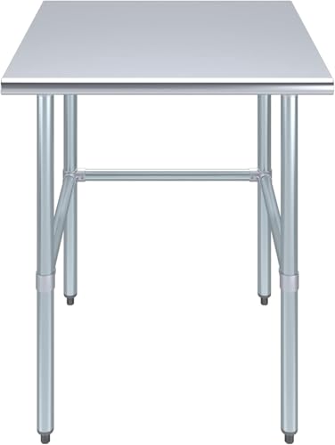 Image of 30 inchx30 inch Open Base Stainless Steel Work Table, NSF