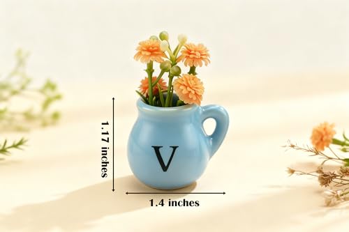 Set de 4 imanes decorativos mini jarrones cerámicos miniatura 2