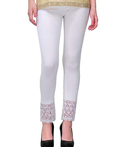 pi world Women's Stretch Fit Viscose Lycra Designer Bottom Lace Leggings(Pack Of 1)(Freesize)-picture-21