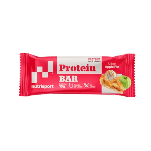 NUTRISPORT Barrita Protéica | Complemento Alimenticio | Alto Contenido en Proteínas | Suplemento para Deportistas | Sabor Yogur & Apple Pie | 24 unidades
