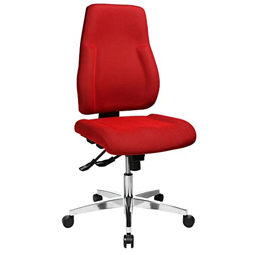 Chaise de bureau pivotante TOPSTAR Point 91 rouge sans accoudoirs