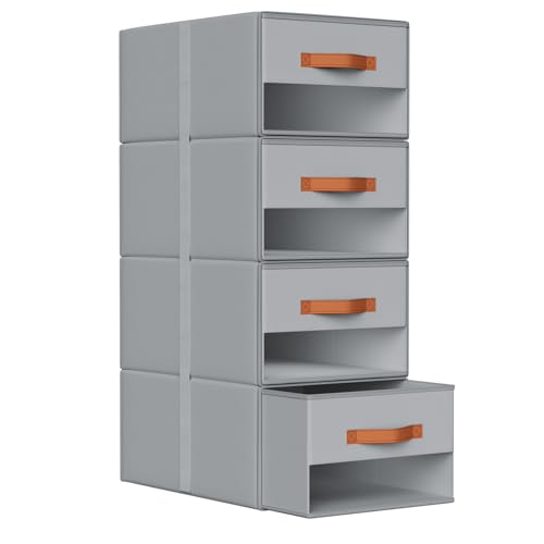 DIMJ Closet Organizers and Storage - Fabric Bins with Drawers