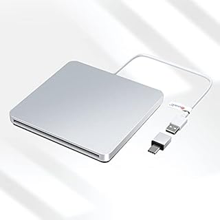 VersionTECH. External DVD Drive, USB Type-C DVD Player Portable External CD/DVD Drive for Laptop CD DVD +/-RW Drive Player CD ROM Burner Writer Compatible for Apple MacBook Pro iMac Laptop Desktop PC