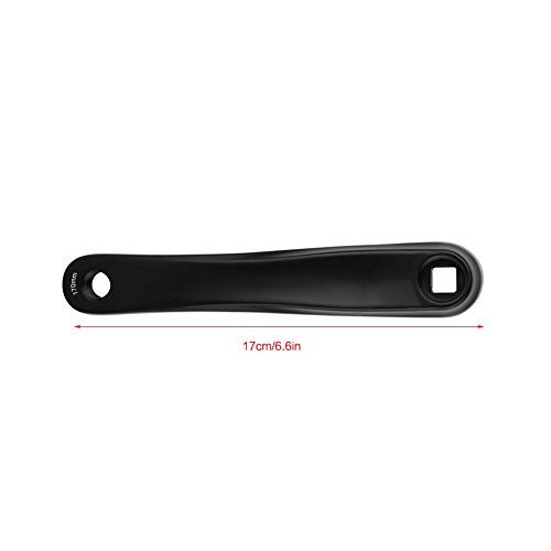 Bike Crank Arm, Lightweight Aluminum Alloy Single Speed Crankset 170mm Square Hole Black for Mountain Road Cyclists Long Distance Commuters City Riders by Alomejor - Image 2