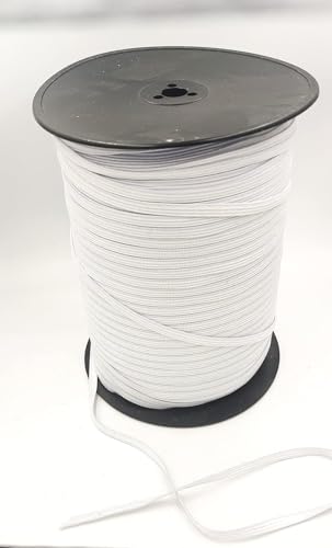Goma elastica para Mascarillas 10mm, cinta elastica costura, goma elastica fina, Cinta elastica plana tela blanco para coser y manualidades (Blanco, Corte de 3 metros)