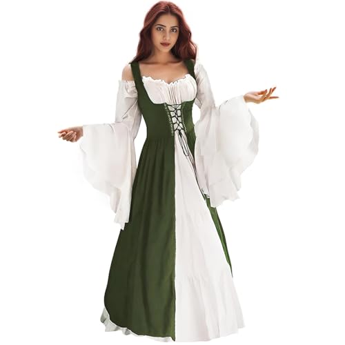 Wyzjl COS001-7 Renaissance Dress Women Medieval Dress Ren Faire Costume Renaissance Overdress Outfit Irish Dress Halloween Costume cover