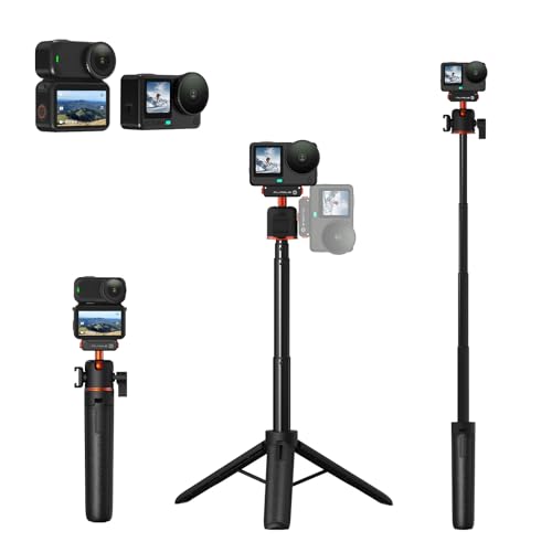Image of 21 inch Action 6 Camera Tripod, Magnetic Quick Release Adapter Selfie Stick Extended Pole Handle Grip with 360 Ball Head & Cold Shoe Mount, Mini Table Desk Tripod for DJI Osmo Nano Accessories