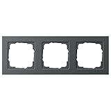 GIRA 021323 Abdeckrahmen 3‑fach E2 Anthrazit | Rahmenabdeckung für Schalter & Steckdosen | kompatibel mit Gira E2 & System 55 Einsätzen | Thermoplast bruchsicher | Unterputz & Einschraubmontage
