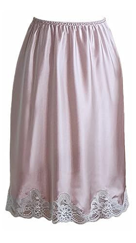 Jupon demi-slip Rochelle Shadowline en satin blush M pour éliminer l'effet collant