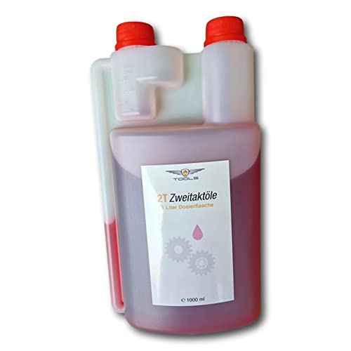 w-mtools 2t Zweitaktöl Mischöl 1:50 2 Takt Maschienen Kettensäge, Freischneider Dosierflasche Mineralölbasis (1 x 1000ml) Cover