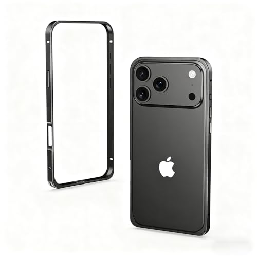 HUHUCASE ���^���t���[�� �^�c�m�I�g�V�S �N���X�v �����Y �ی�P�[�X iPhone 13/14/15/16/17 Pro Max�p (iPhone 17promax�A�u���b�N)