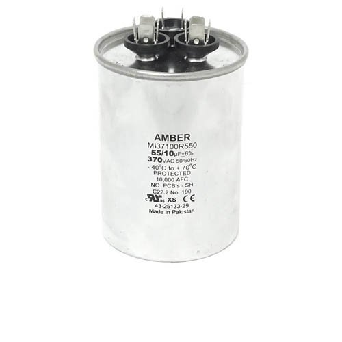 43-26261-38 -Ruud OEM Round Replacement Dual Run Capacitor 55 + 10 UF/MFD 370 Volt