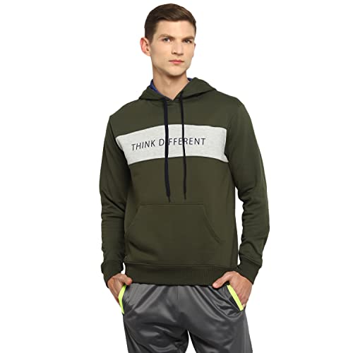 Image of OFF LIMITS Mens PCF Think Different Hoodie Olive|Grey Mel Hooded Sweatshirt-L