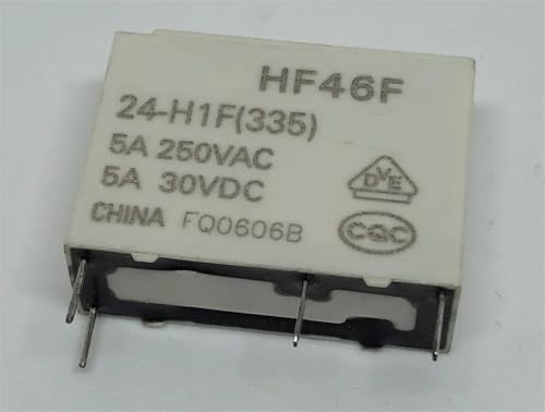 Relé HF46F 24-H1F de 4 pines para placas de circuito impreso en proyectos electrónicos de control