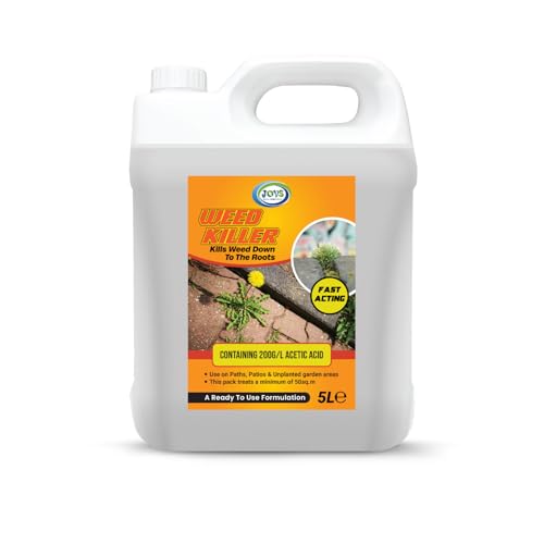 JOVS Weed Killer 5L Ready to Use | Fast Acting Weed Killer for Patios, Driveways, Paths & Gardens | Kills Weeds to the Root | Pet & Child Safe Once Dry | Covers 50 Sq meter | No Mixing Needed.