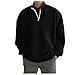 Produktbild Herren Herbst und Winter Mode Lässig Lose Übergröße Reißverschluss Einfarbig Stehkragen Kapuzenpullover Pullover Mantel Top Herren Mantel Schwarze Herrenpullover
