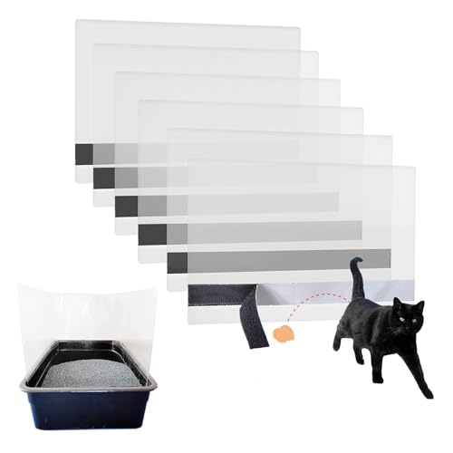wcgfoever 6 Pack Cat Litter Box Pee Shields, Keep Mess Litter Box Urine Splash Guard, Cat Pee Wall Protector