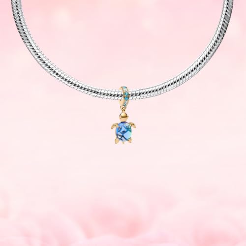 Tortuga de oro charms abalorios compatible con pulsera europea de mujer 3