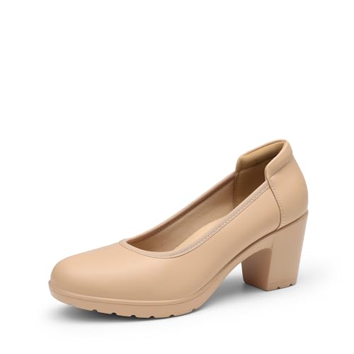 DREAM PAIRS Women's Chunky Closed Toe Low Block Heels Work Pumps Comfortable Round Toe Dress Wedding...