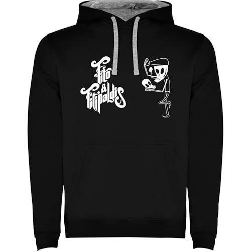 Genérico Sudadera con Capucha FITO & FITIPALDIS Negra Hombre | Algodón y Poliéster 280 g/m² | Bolsillo Canguro | Rock Español (FR/ES, Letras, XXL, Regular, Regular)