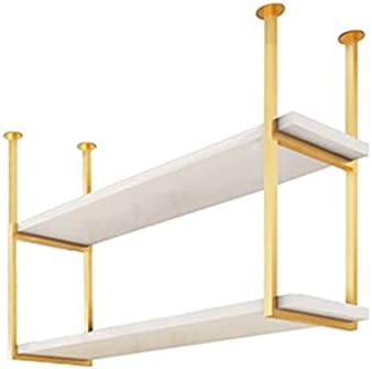 DCTPETHM Hanging Pot Rack - Stylish Wooden & Metal Kitchen Shelf for Pots, Pans & Wine Storage, 60/80/100/120cm, Perfect for Home & Restaurant Decor, Space-Saving Kitchen Organizer