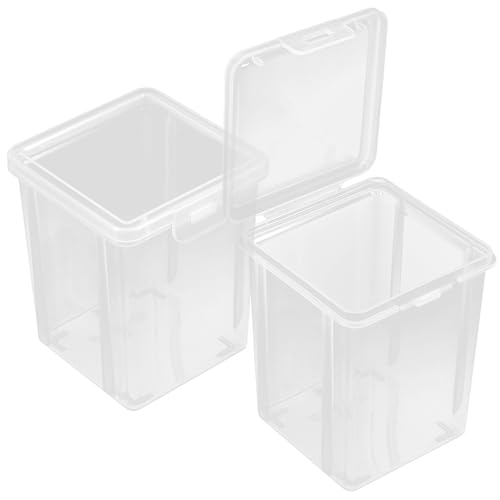 Veemoon Organizador de Caja de Plástico Transparente, 2 Piezas Tapa, para Almacenamiento de Artículos de Escritorio como Bolígrafos y Blocs de Notas, para Hogar y Aula